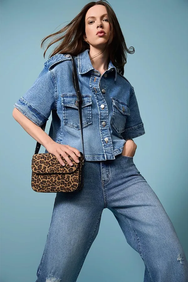 Denim-Bluse für Damen, Spike, Blau, 786