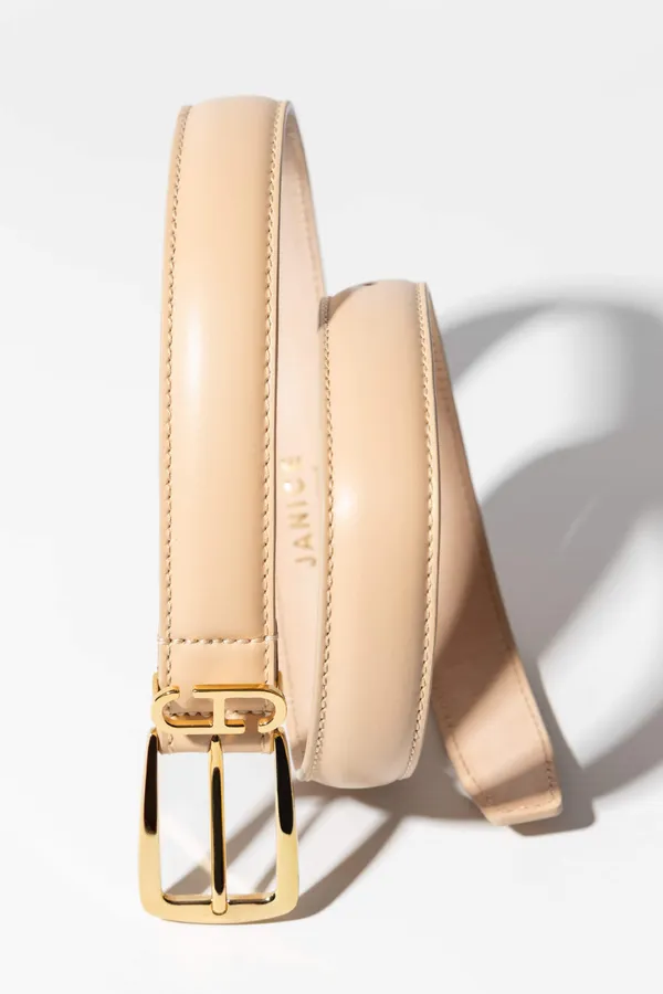 Colby Cream Leather Women's Belt