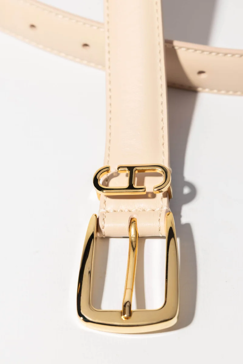 Leder-Gürtel für Damen Colby Creme