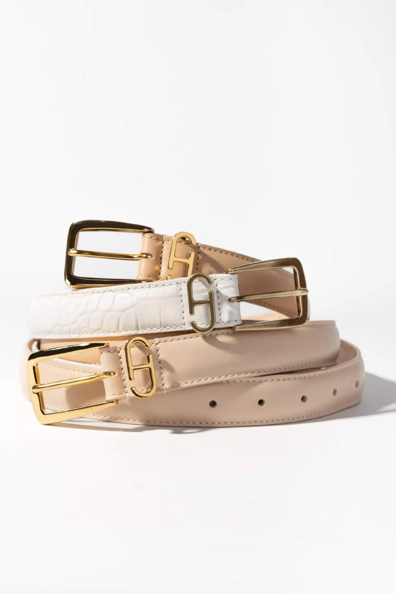Leder-Gürtel für Damen Colby Off White