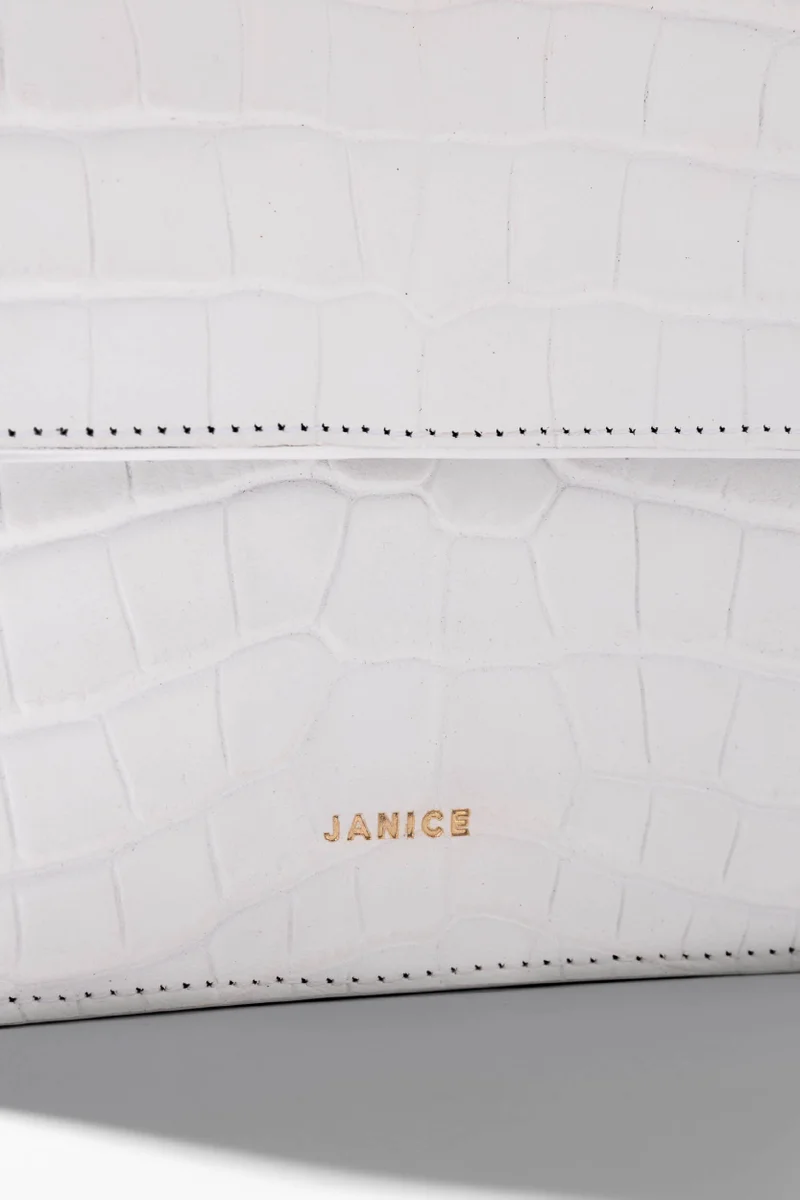 Elias Croco Off-White Leather Women's Bag