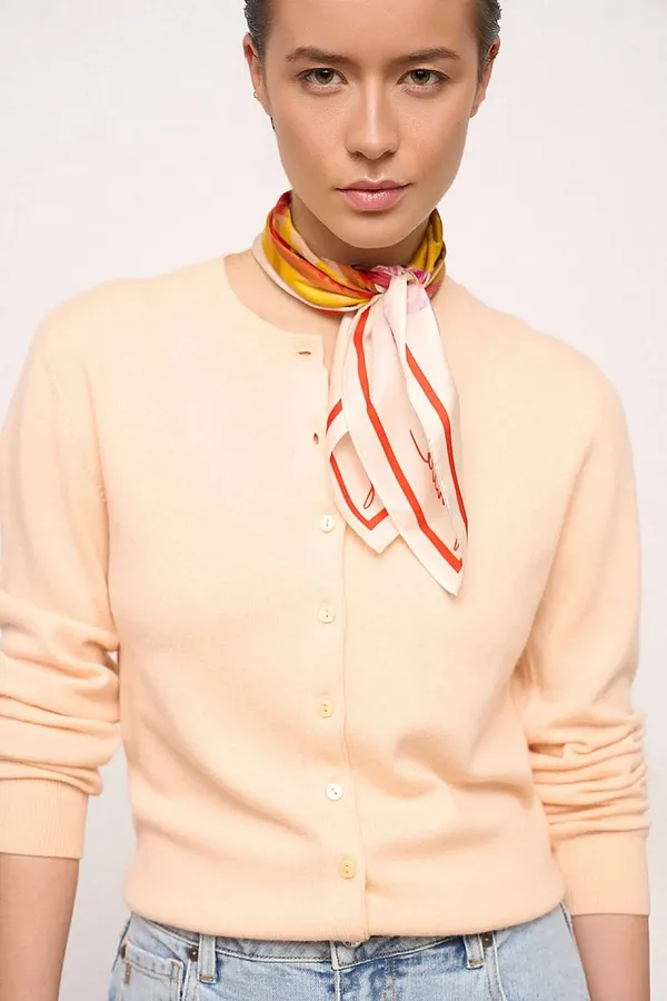 Women's Cashmere Cardigan in Peach by Lucas