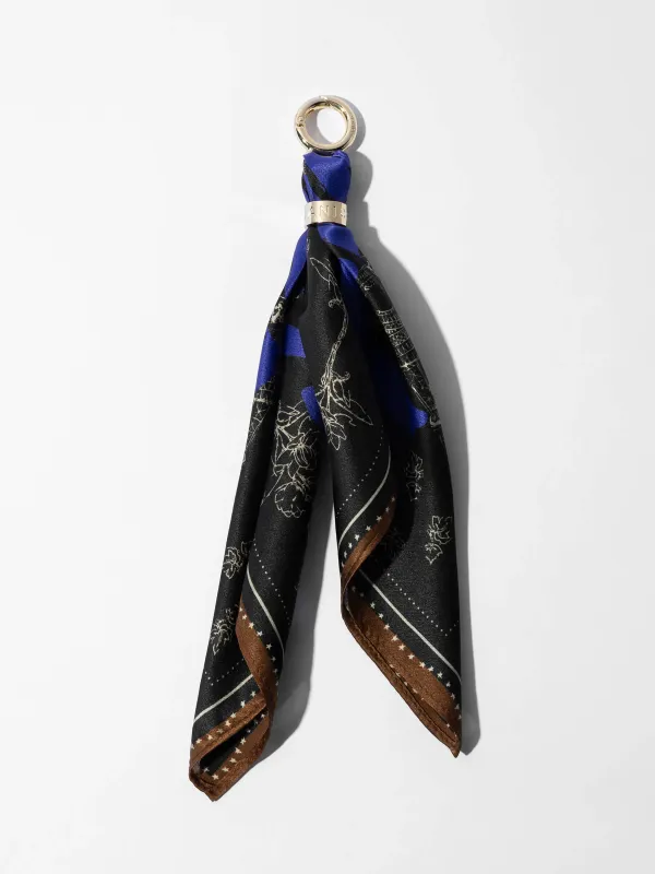Bag Charm Zijden Sjaal Dames Effron Paris Bruin