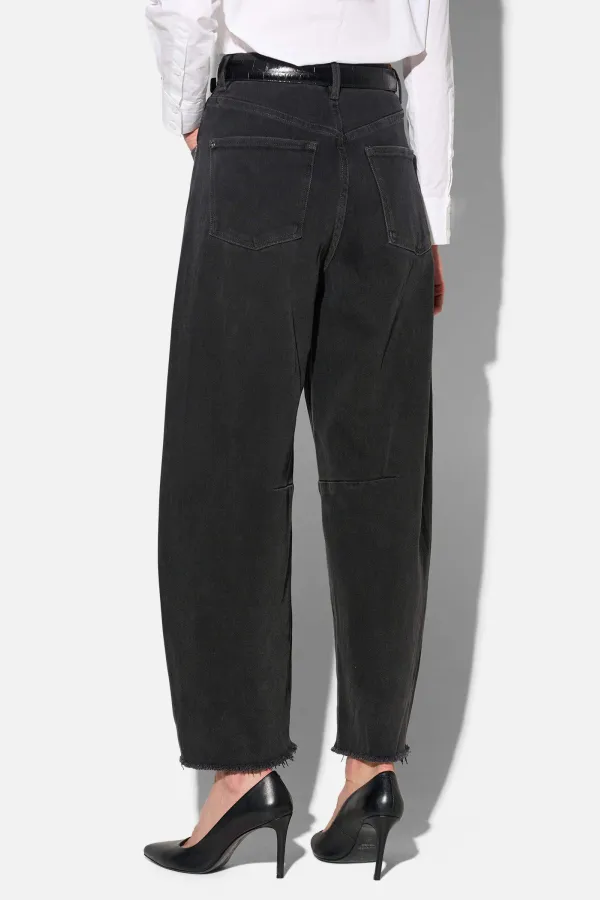Barrel Jeans Dames Mid Rise Stretch Billy Zwart 813