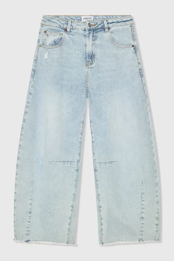 Barrel-Jeans für Damen, mittlere Leibhöhe, Stretch, blau, 565 Billy