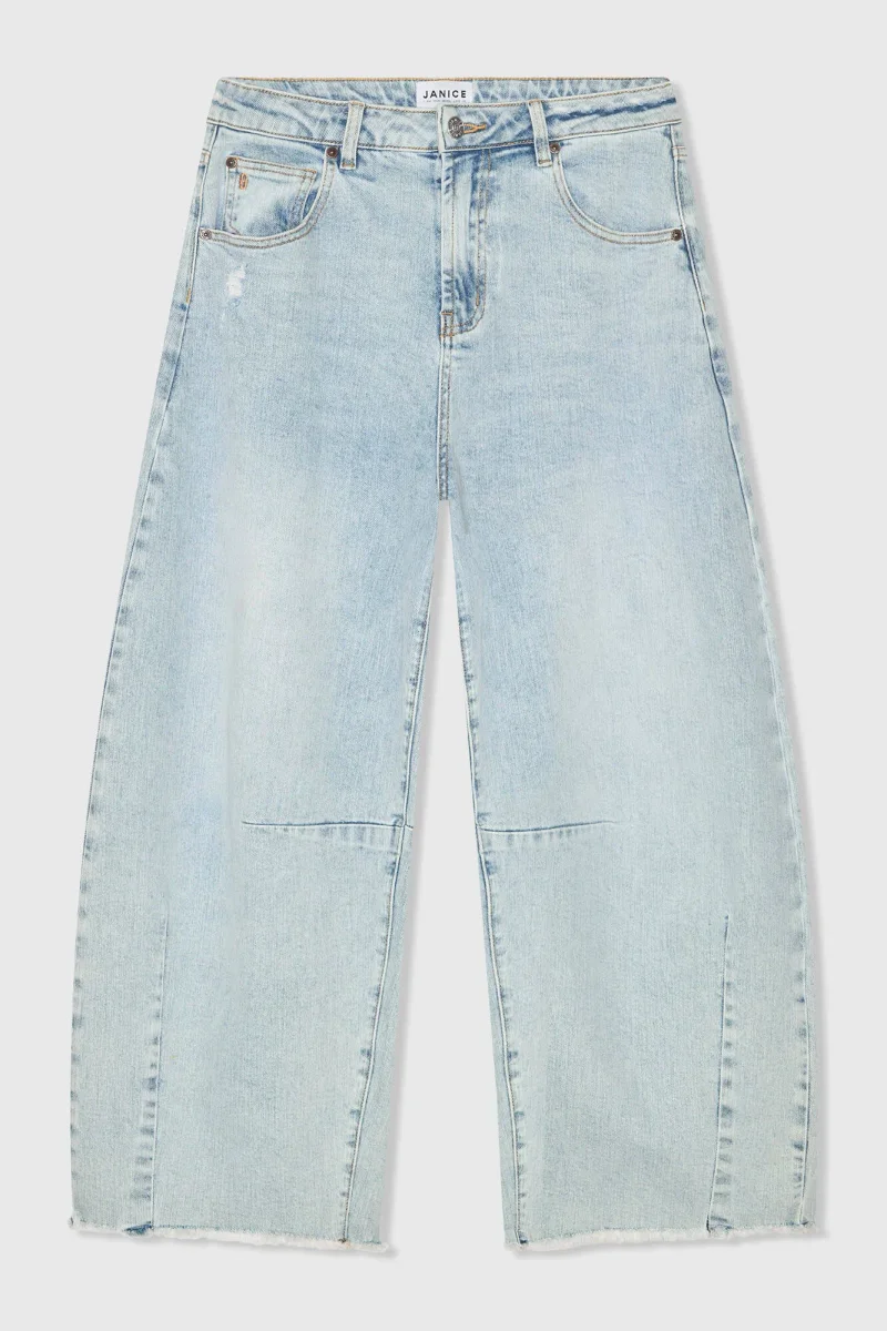 Women's Mid-Rise Stretch Barrel Jeans, Blue, Size 565, Billy