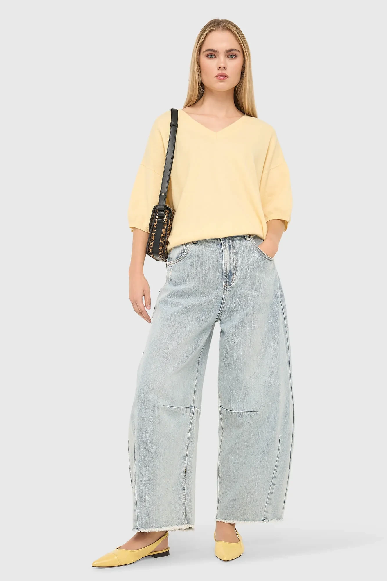 Barrel-Jeans für Damen, mittlere Leibhöhe, Stretch, blau, 565 Billy