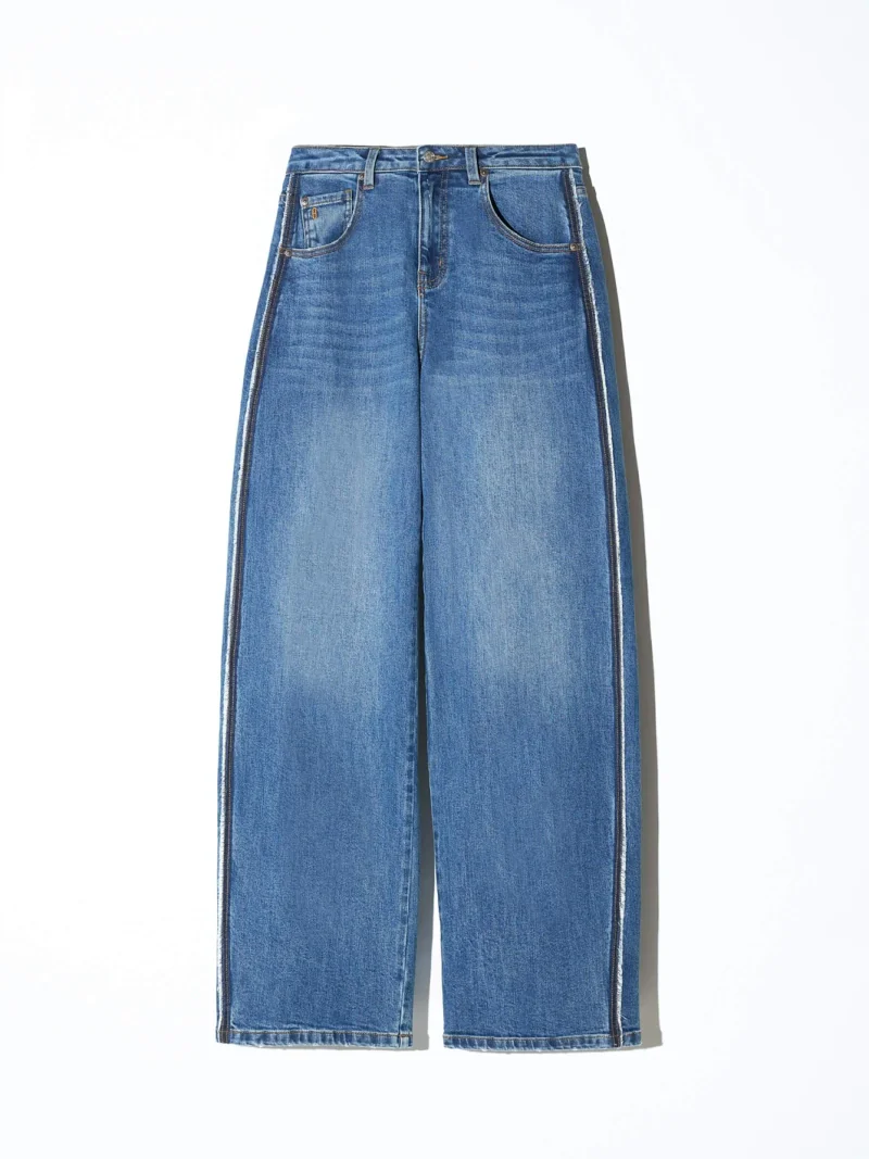 Barrel Jeans Dames Stretch Mid Rise Baxter Blauw 258