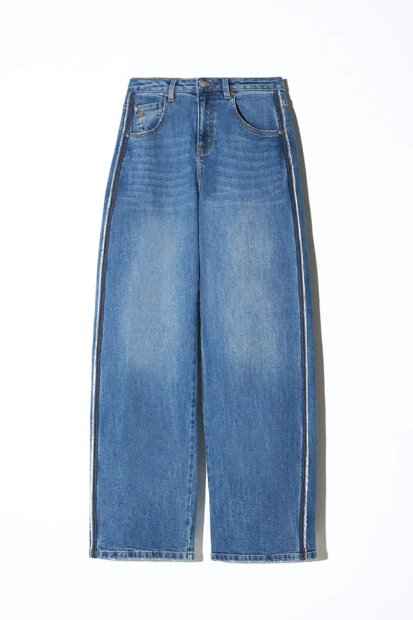 Barrel Jeans Dames Stretch Mid Rise Baxter Blauw 258