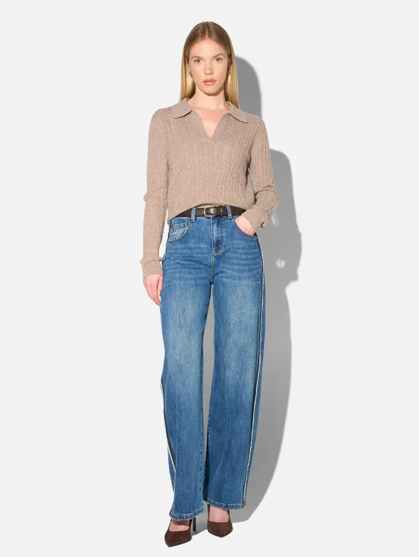 Barrel Jeans Dames Stretch Mid Rise Baxter Blauw 258
