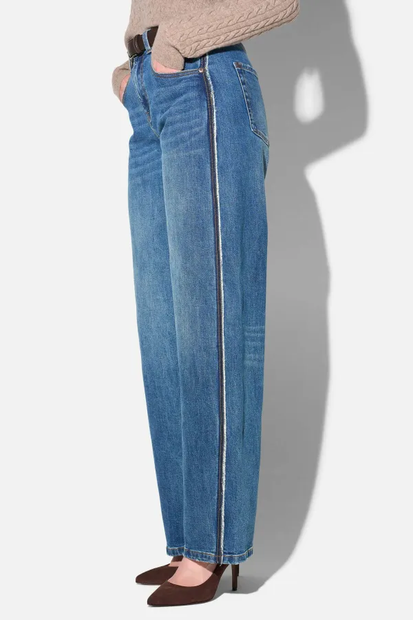 Barrel Jeans Dames Stretch Mid Rise Baxter Blauw 258
