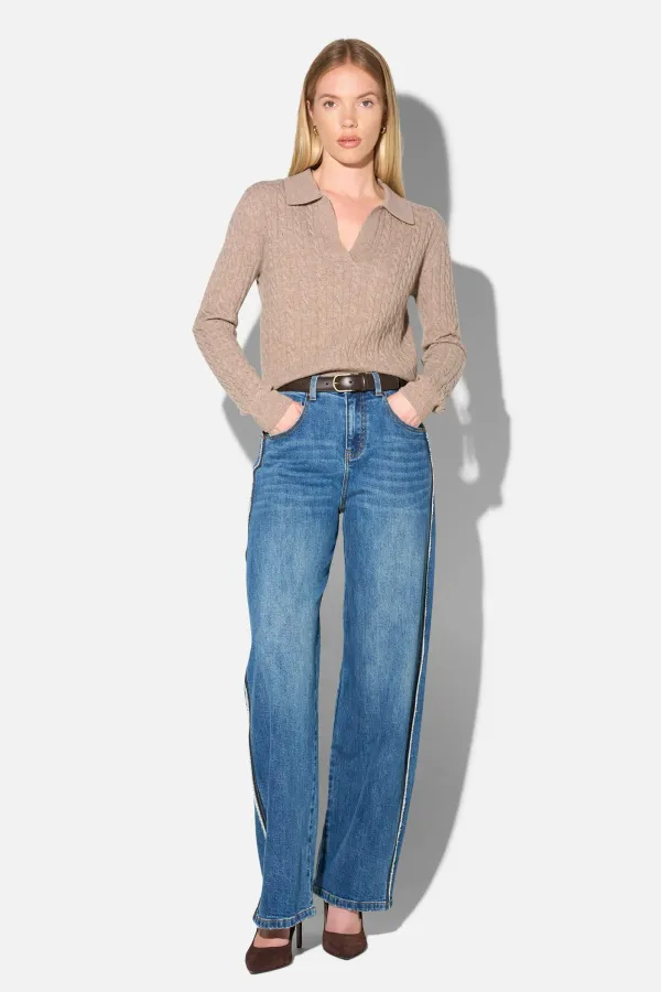 Barrel Jeans Dames Stretch Mid Rise Baxter Blauw 258