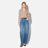 Barrel Jeans Dames Stretch Mid Rise Baxter Blauw 258