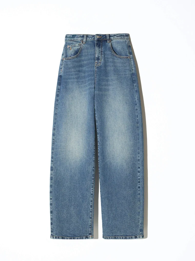 Barrel Jeans Dames Stretch Mid Rise Baxter Blauw 357