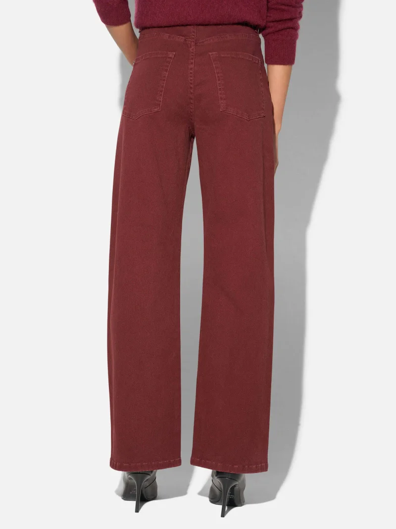 Barrel Jeans Dames Stretch Mid Rise Baxter Burgundy
