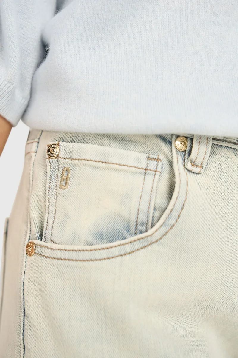 Barrel Jeans Damen Stretch Mid Rise Baxter Blau 004