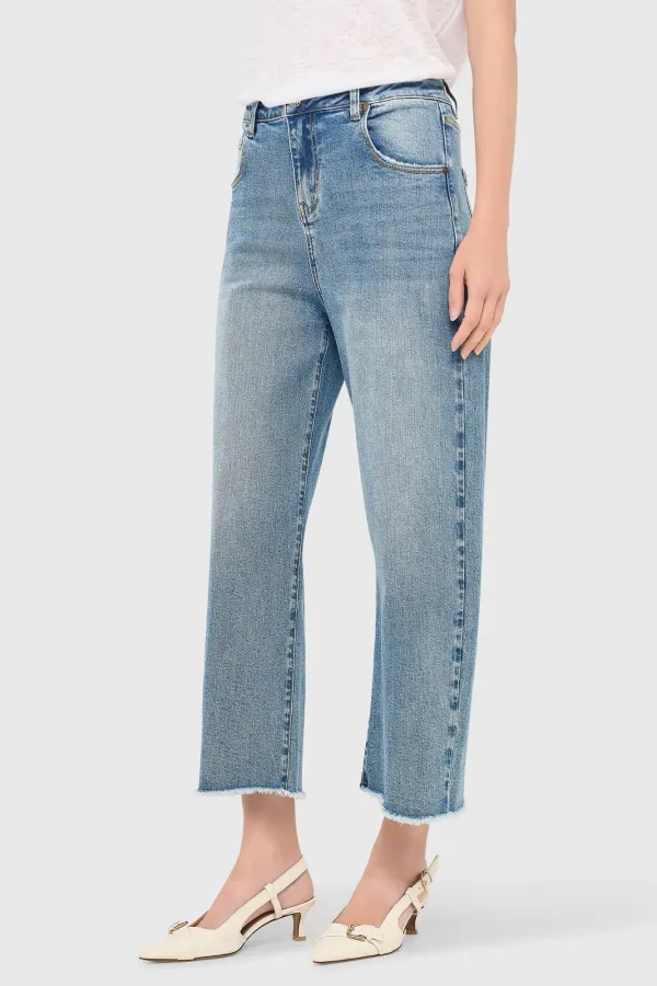 Barrel-Jeans für Damen, Stretch, mittlere Leibhöhe, BAXTER, Blau, 786