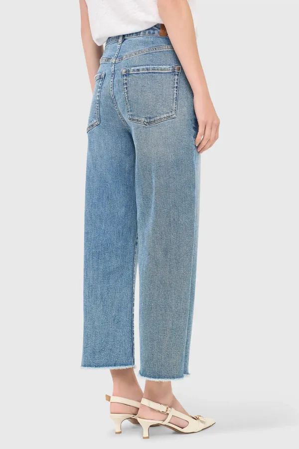 Barrel-Jeans für Damen, Stretch, mittlere Leibhöhe, BAXTER, Blau, 786