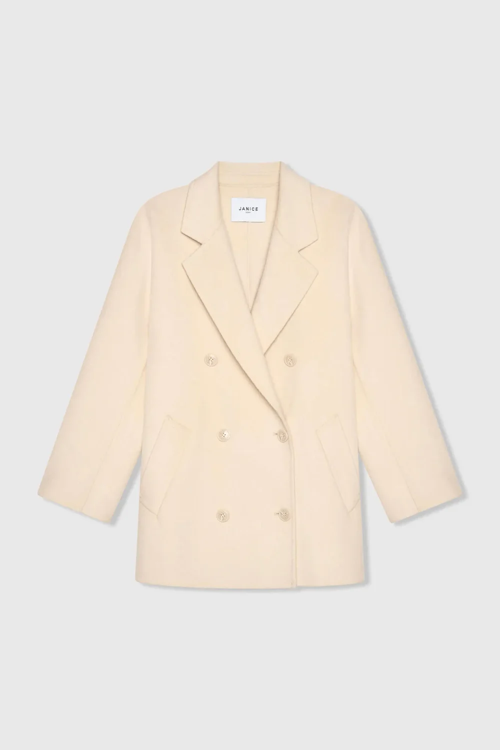 Damen-Kaschmir-Caban-Jacke „Kennedy“, beidseitig tragbar, beige