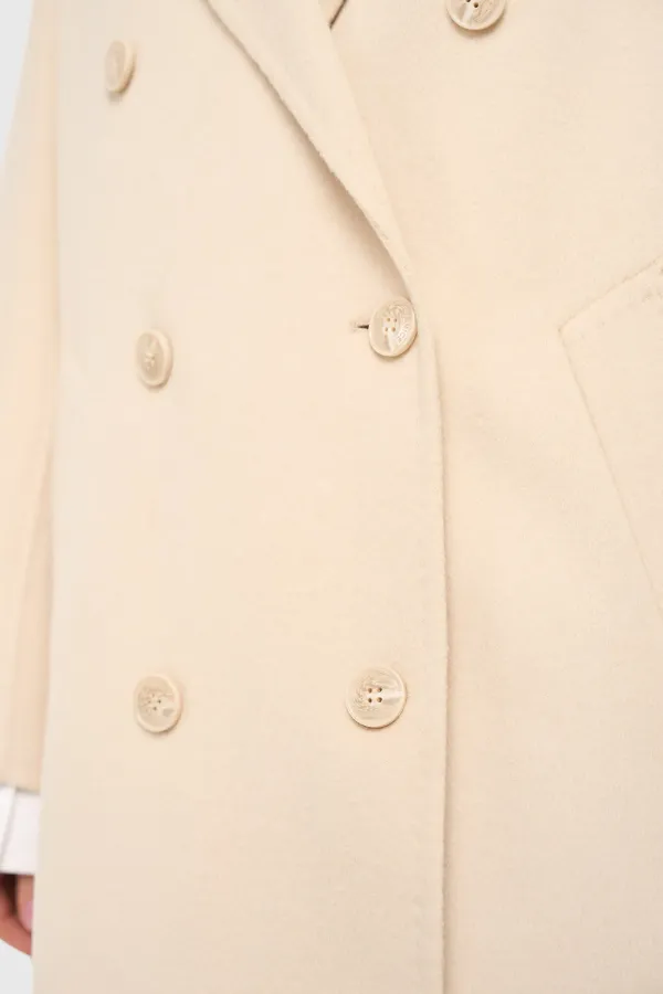 Damen-Kaschmir-Caban-Jacke „Kennedy“, beidseitig tragbar, beige