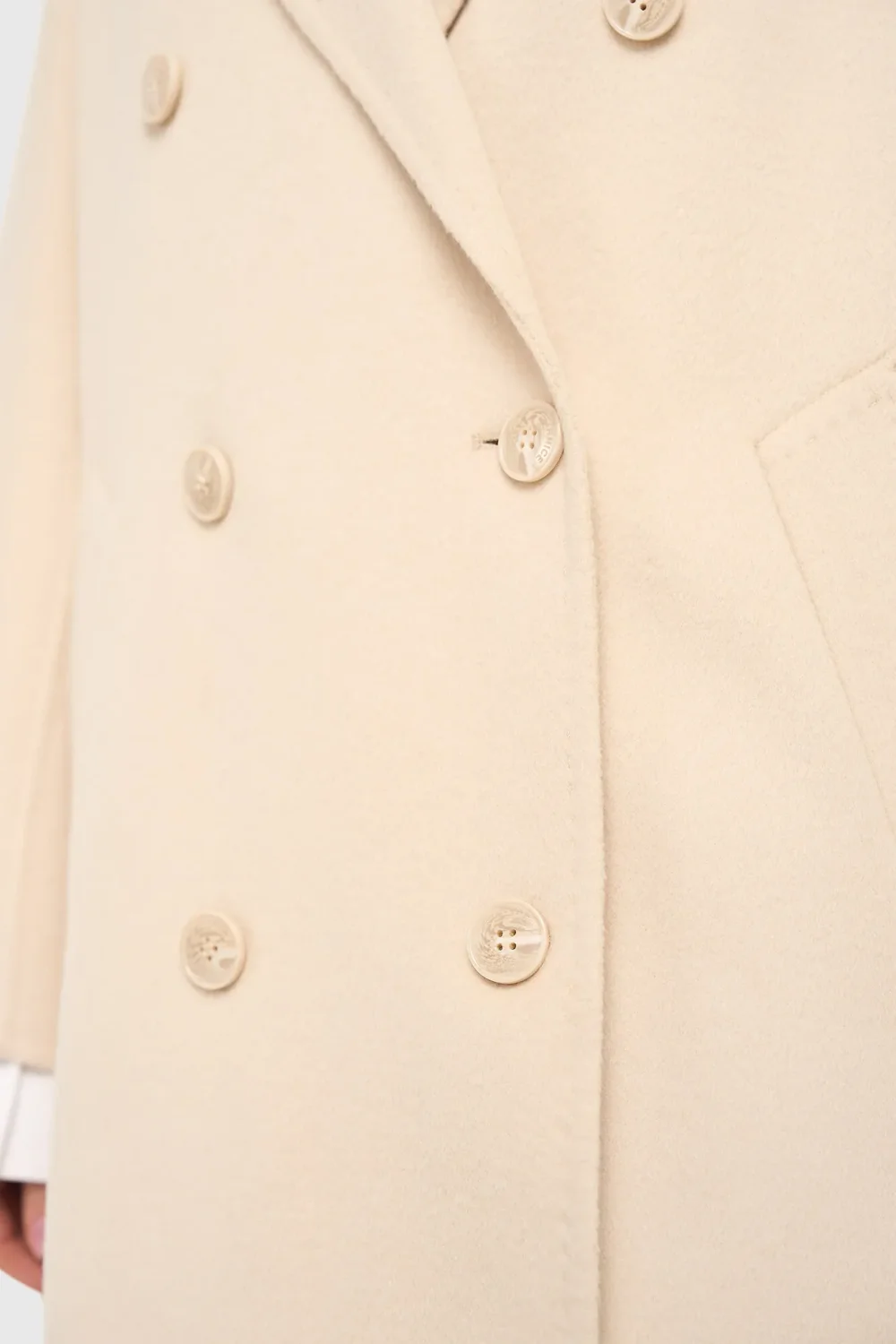 Damen-Kaschmir-Caban-Jacke „Kennedy“, beidseitig tragbar, beige