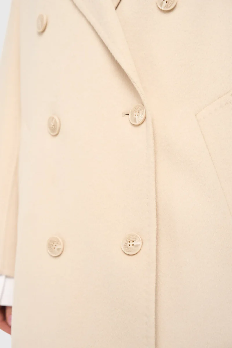 Damen-Kaschmir-Caban-Jacke „Kennedy“, beidseitig tragbar, beige