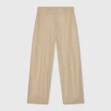 Beige Katoenen Paperbag Broek Steekzakken Barrel Balti