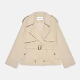 Beige Korte Trenchcoat Cayden