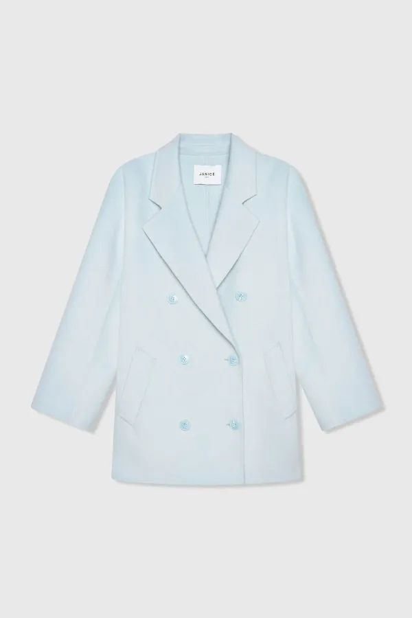 Cashmere Caban Jas Dames Double Face Kennedy Blauw