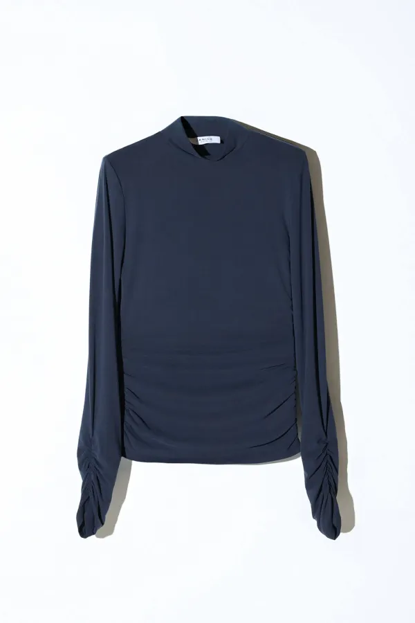Blauw Dames Truitje Rimpels Barker