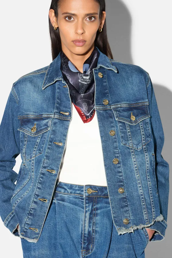 Blauw Denim Spijkerjack Stretch Dames Gregory 469