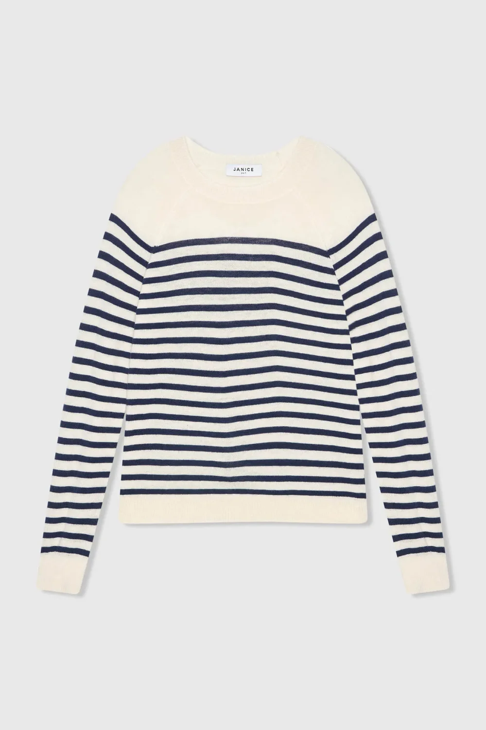 Blue Striped Women's Sweater, Rich Merino Wool
