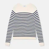 Blauw Gestreepte Dames Trui Merino Wol Rich