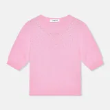 Blauw Katoenen Dames Truitje Met Steentjes Barret