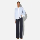 Blauwe Blouse Dames Katoen Boyfriend Russ