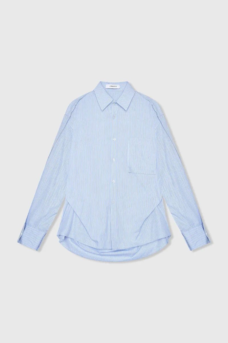 Blau gestreifte Damenbluse Phil