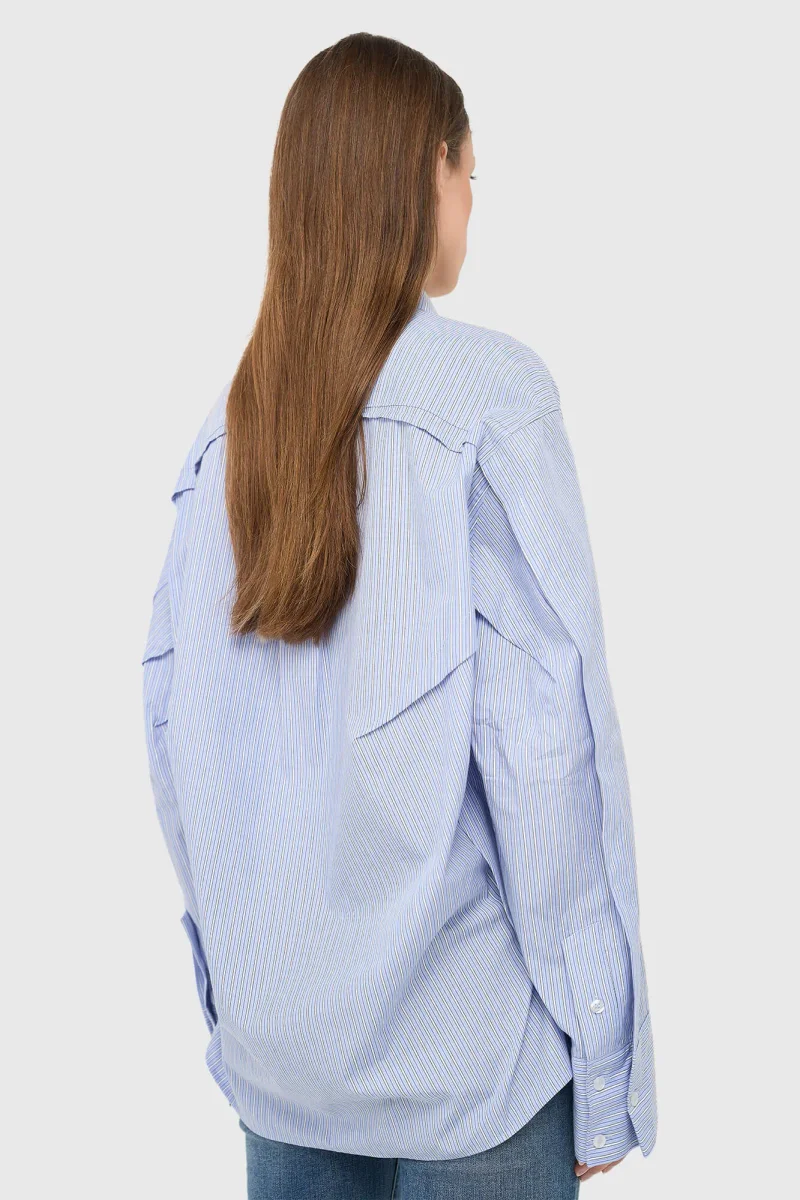 Blau gestreifte Damenbluse Phil