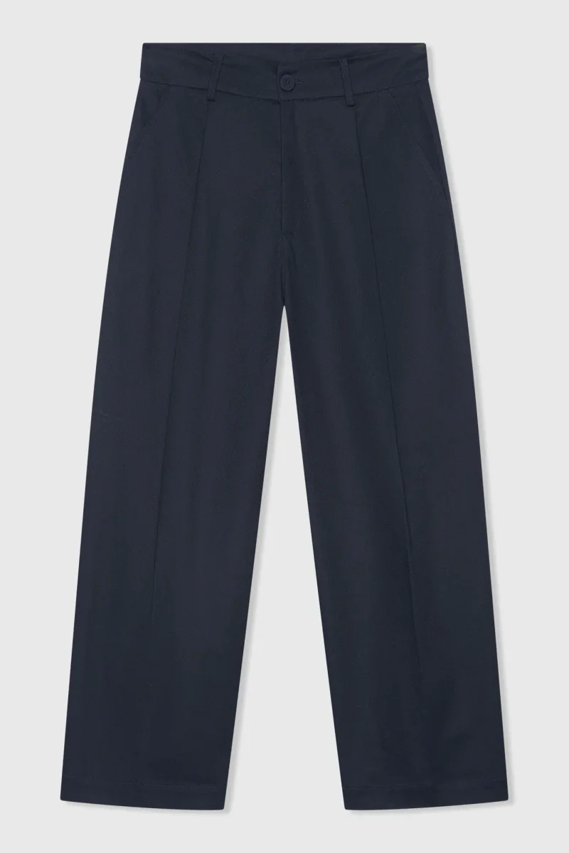 Blauwe Katoenen Paperbag Broek Steekzakken Barrel Balti