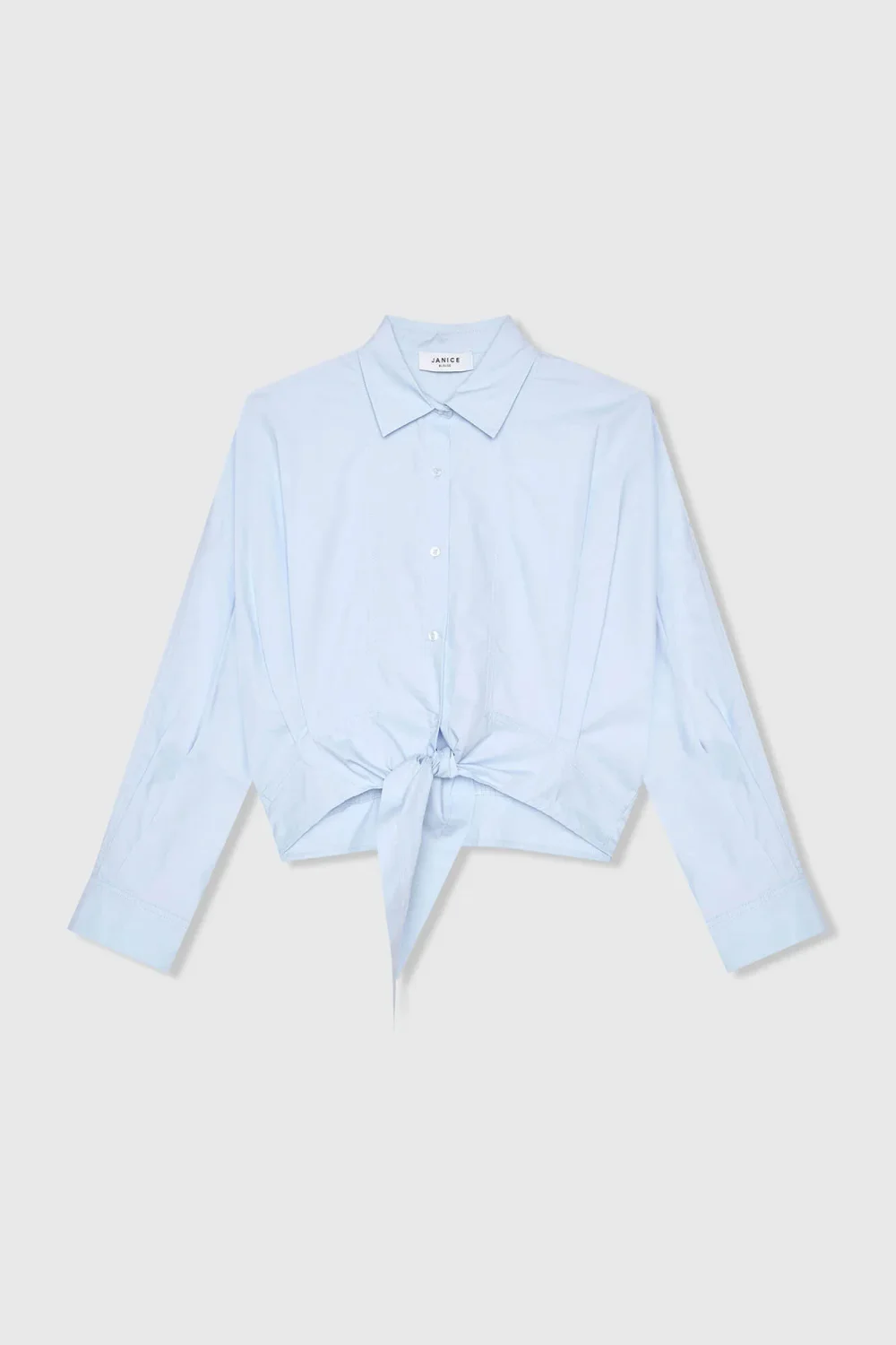 Women's Blue Cotton Bow Blouse by David