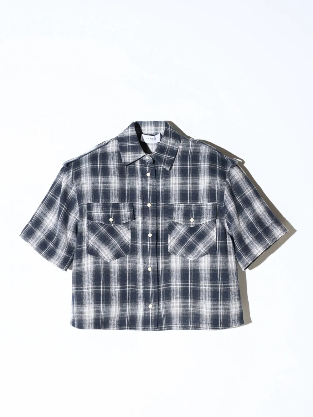 Blauwe Ruiten Blouse Dames Spike