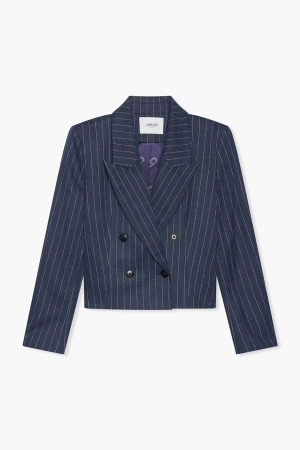 Blazer Dames Kort Stan Blauw Streep