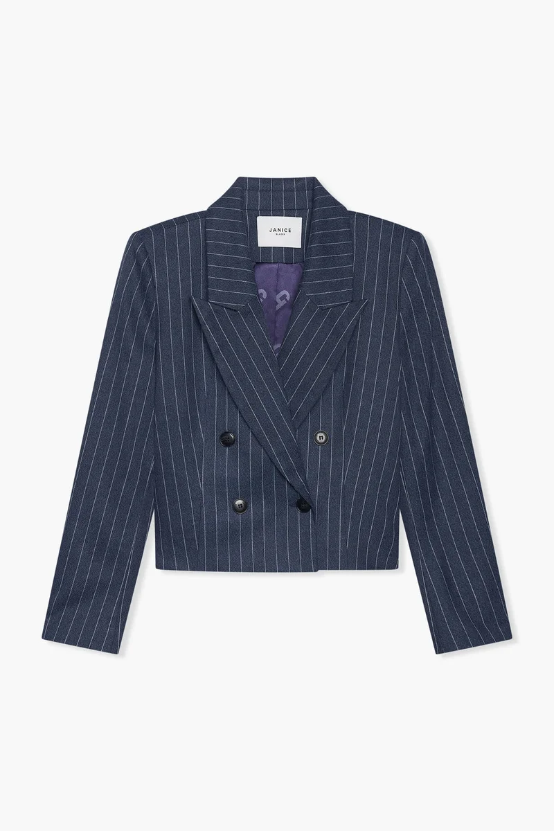 Blazer Dames Kort Stan Blauw Streep