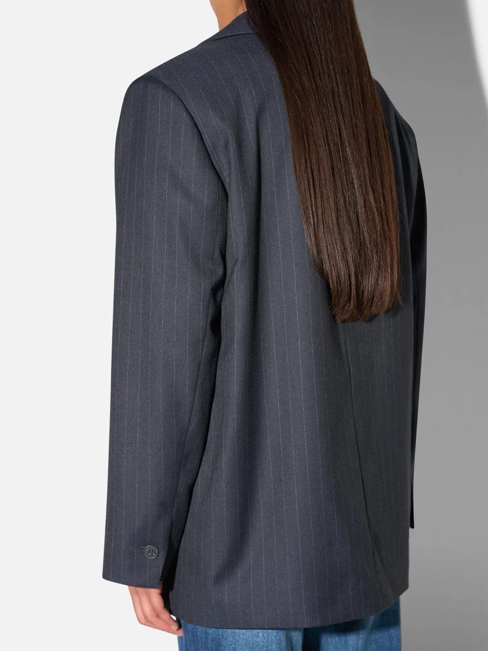Blazer Dames Boyfriend Blauw Krijtstreep Oxen