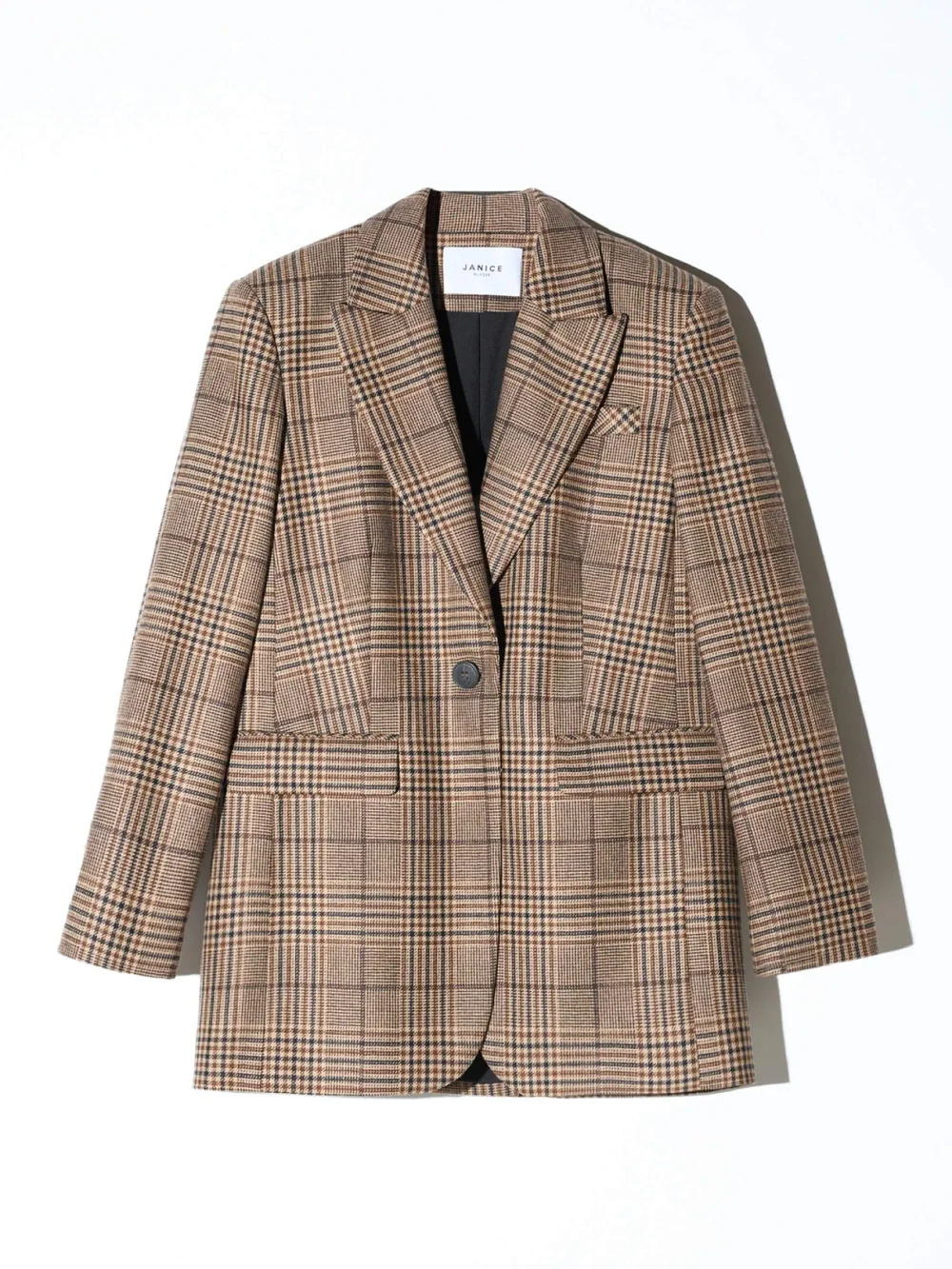 Blazer Dames Boyfriend Bruin Grote Ruit Hank