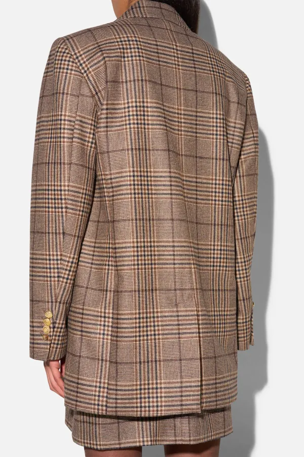 Blazer Dames Boyfriend Bruin Grote Ruit Hank