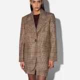 Blazer Dames Boyfriend Bruin Grote Ruit Hank