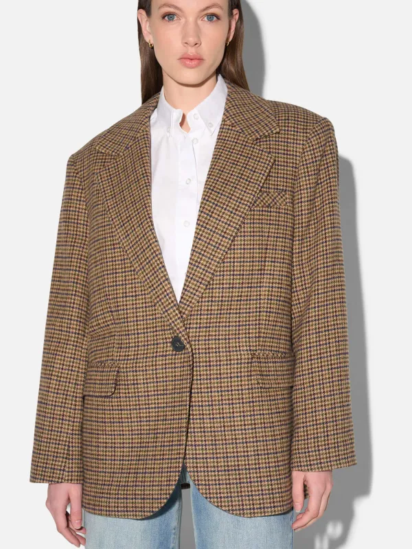 Blazer Dames Boyfriend Bruin Ruit Oxen