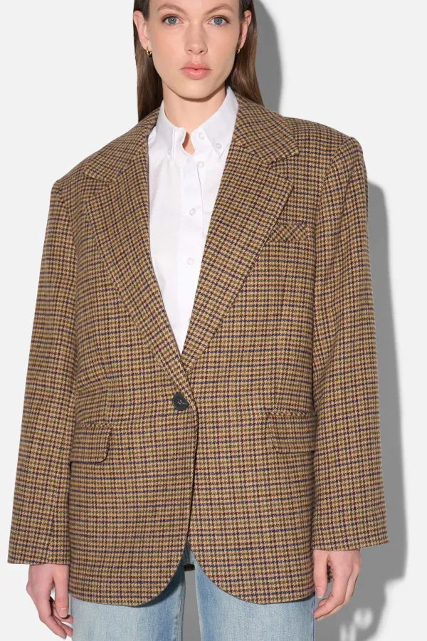 Blazer Dames Boyfriend Bruin Ruit Oxen