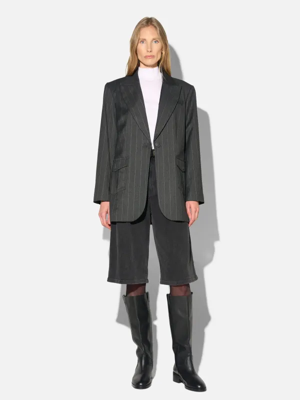 Blazer Dames Boyfriend Zwart Krijtstreep Hank