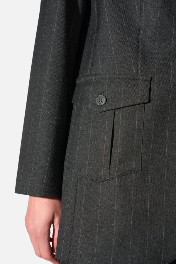 Blazer Dames Boyfriend Zwart Krijtstreep Hank